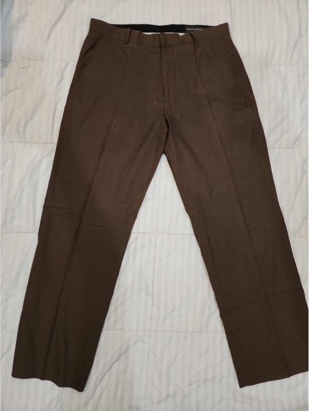 Banana Republic Men's Brown Twill Cotton Chino Pants Slim Fit Tapered 33/30